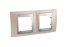 Рамка двойна Unica Top оникс/алуминий