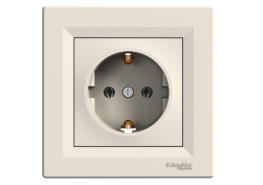 Контакт Шуко единичен 16A Asfora крем