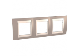 Рамка тройна Unica Plus млечно кафяв/слонова кост ДО ИЗЧЕРПВАНЕ НА НАЛИЧНОСТИТЕ