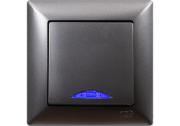 Ключ единичен светещ схема 1 Visage тъмносив