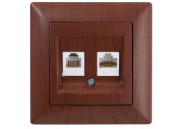 Контакт за компютър+телефон Visage тъмен махагон