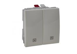 Бутон за управление на щори слонова кост двумодулен (механизъм)