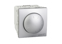 Ротативен димер-девиатор 40-400W 1.74A 250VAC двумодулен механизъм Unica алуминий/сребрист