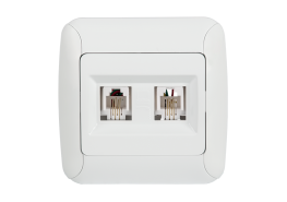 Контакт за телефон двоен Fantasy бял