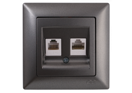 Контакт за компютър+телефон Visage тъмносив