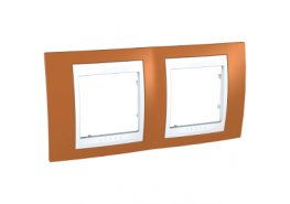 Рамка двойна Unica Plus оранжево/бял  ДО ИЗЧЕРПВАНЕ НА КОЛИЧЕСТВАТА