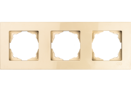 Рамка тройна хоризонтална Eqona крем