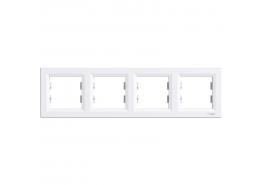 Рамка четворна хоризонтална Asfora бялa