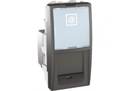 Розетка за компютър RJ45 STP едномодулна Unica графит