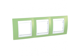 Рамка тройна Unica Plus ябълково зелено/бяло ДО ИЗЧЕРПВАНЕ НА НАЛИЧНОСТИТЕ