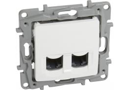 Розетка 2xRJ45 cat.6 UTP цвят Бял Niloe Legrand