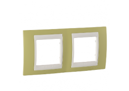 Рамка двойна Unica Plus ябълково зелено/слонова кост ДО ИЗЧЕРПВАНЕ НА КОЛИЧЕСТВАТА