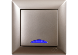 Ключ единичен светещ схема 1 Visage бежов