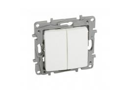 Ключ сх6 девиаторен двоен бял NILOE