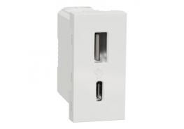 USB излаз Тип A+C 1 модулен 12W бял NU301618
