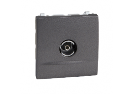 Розетка за TV женски преход двумодулна механизъм Unica Top/Class графит