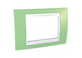 Рамка 3 модула Unica Plus ябълково зелен/бял