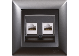 Контакт за компютър двоен Visage тъмносив