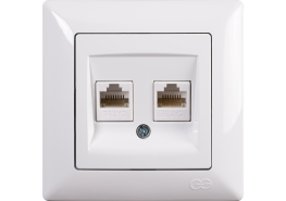 Контакт за компютър двоен Visage бял