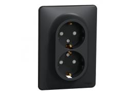 Контакт Шуко двоен анрацит SDD314221