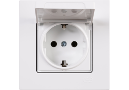 Контакт с капак Eqona бял