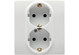 Контакт шуко ДВОЕН 16A цвят Бял Niloe Legrand
