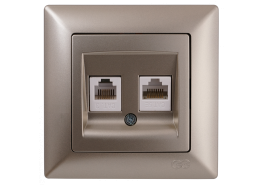 Контакт за компютър+телефон Visage бежов