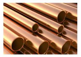 Медна тръба ф35 Х 1.0 твърда /Цената е за линеен метър/ Дължина на тръбата - 3 метра