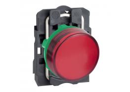 Сигнална лампа пластмаса червена 22 мм леща с вграден LED 230...240 V AC