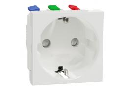 Контакт шуко с детска защита 16A 250V безвинтово свързване NU305718 бял