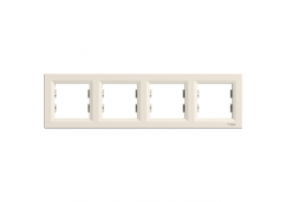 Рамка четворна хоризонтална Asfora крем
