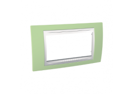 Рамка 4 модула Unica Plus ябълково зелен/бял