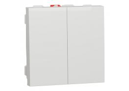 Сериен ключ 10А двумодулен бял New Unica NU321118