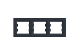 Рамка тройна хоризонтална Asfora антрацит