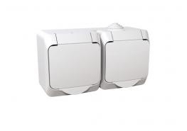 Контакт двоен бял с детска защита WDE000523