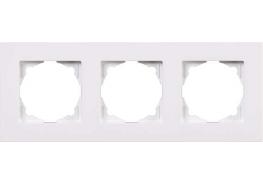 Рамка тройна хоризонтална Eqona бяла