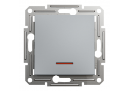 Ключ единичен схема 1 с глим лампа Asfora стомана EPH1400162