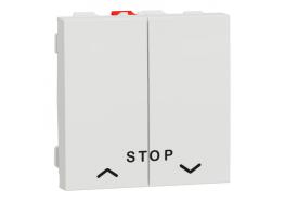 Бутон за щори + STOP 10A 2 модулен бял NU323718
