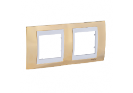 Рамка двойна Unica Plus златна/бяла  ДО ИЗЧЕРПВАНЕ НА КОЛИЧЕСТВАТА
