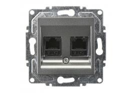 Контакт за компютър двоен Егона тъмно сив