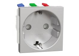 Единичен контакт шуко 2P+E  16A 250V безвинтово свързване алуминий NU305730