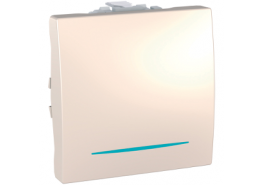 Ключ единичен схема 1 10А двумодулен механизъм Unica слонова кост