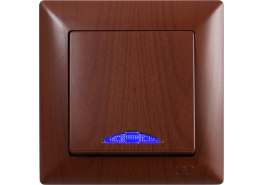 Ключ единичен светещ схема 1 Visage тъмен махагон