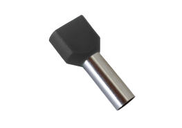 Кабелен накрайник изолиран 2х1.5мм2 TЕ1508черен/100бр в пакет