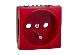 Контакт френски с детска защита 16A 250VAC Unica червен