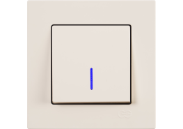 Ключ единичен светещ схема 1 Eqona крем