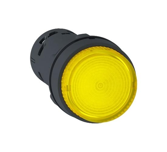 Светещ бутон с вграден LED-22 мм,пружинно връщане-жълт,24 VAC/DC,1NO main image