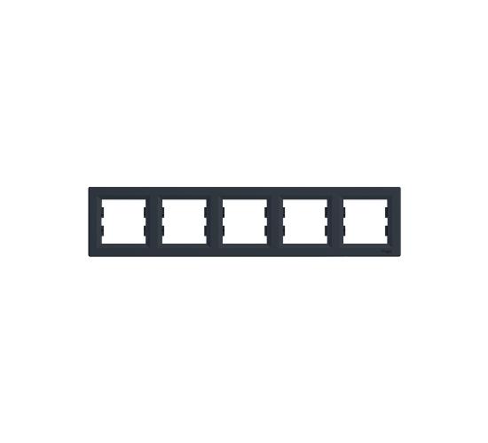 Рамка петорна хоризонтална Asfora антрацит main image