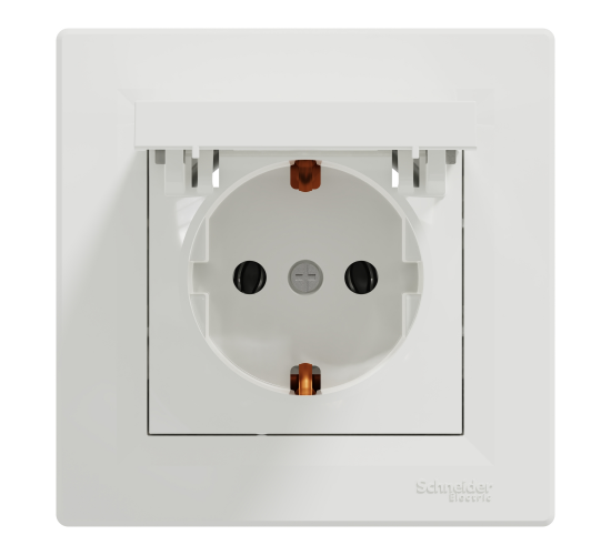 Контакт шуко с капак Asfora бял EPH3100121 main image