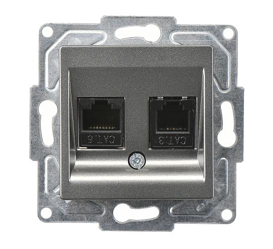 Контакт за телефон+компютър Eqona тъмно сив main image